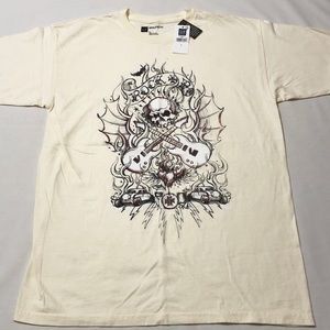 Gap Men’s Cream S/S Graphic Tee w/Skull Print - S